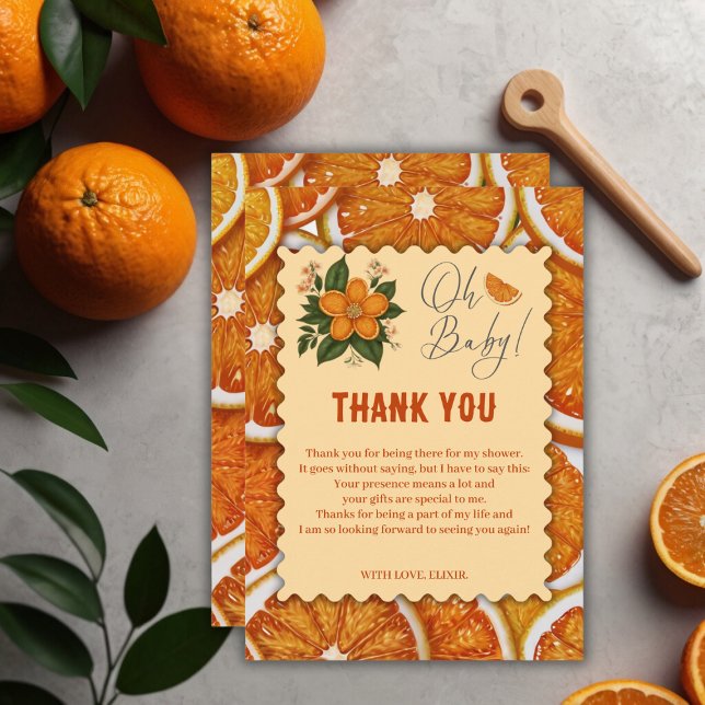 Modern Elegant Citrus Orange Baby Shower  Invitation (Creator Uploaded)