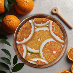 Modern Elegant Citrus Orange Baby Shower Paper Plate