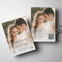 Modern Elegant Classic 2 Photo QR Code Wedding