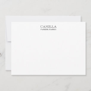 Modern Elegant Classic Black Personal Stationery Card