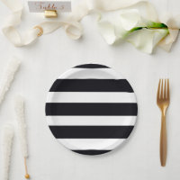 Modern Elegant Classic Chic Black & White Striped