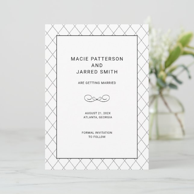 Modern Elegant Classic Minimalist Save The Date (Standing Front)