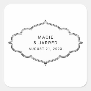 Modern Elegant Classic Minimalist Square Sticker