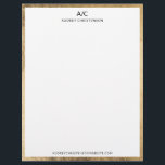 Modern elegant classic monogram chic gold frame letterhead<br><div class="desc">Modern elegant classic monogram chic gold frame letterhead.</div>