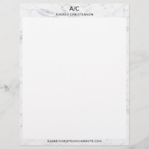 Modern elegant classic monogram marble frame letterhead