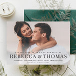 Modern Elegant Classic Photo Wedding Magnetic Invitation<br><div class="desc">A modern type overlay with large names and a full bleed photo are the features on this wedding invitation. The back is a magnet. Click the edit button to customize this design.</div>