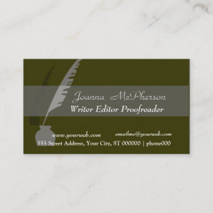 Modern Elegant Classy Black Vintage Pen Business Card