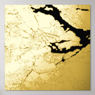 Modern Elegant Classy Gift Map of Stockholm Sweden Foil Prints