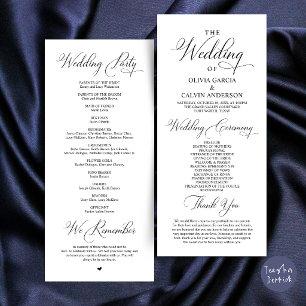 Modern Elegant Classy Wedding Ceremony Order Program