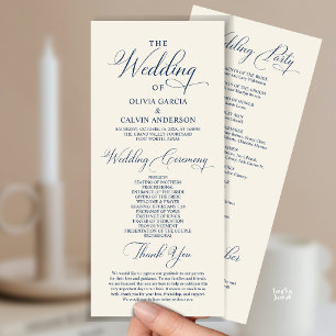 Modern Elegant Classy Wedding Ceremony Order Program