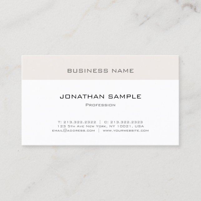 Modern Elegant Clean Design Plain Professional Business Card (Front)