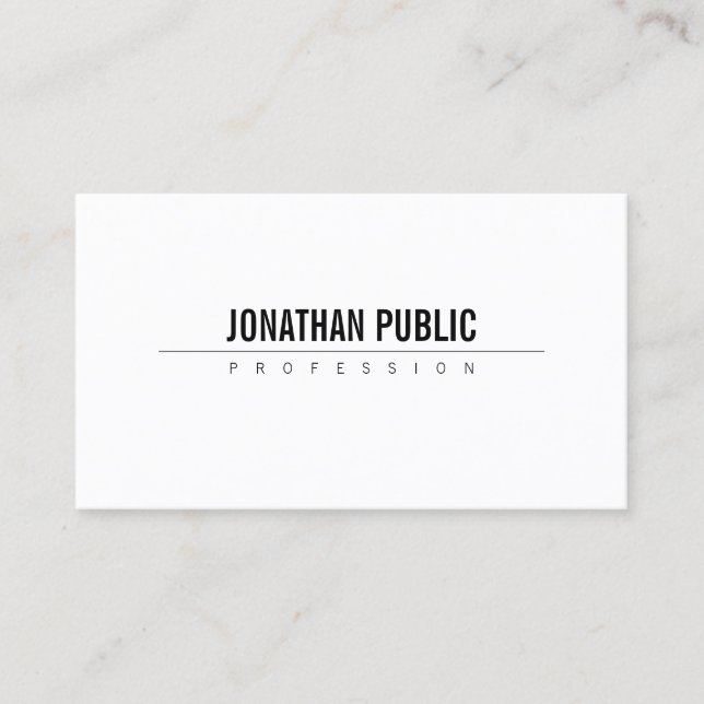 Modern Elegant Clean Design Professional Plain Business Card (Front)