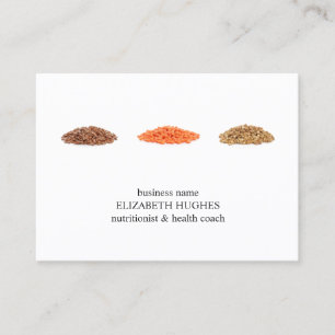 Modern Elegant Clean Seeds Photo Nutritionist Business Card