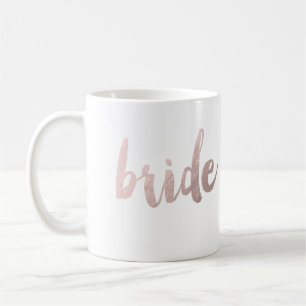 modern elegant clear faux rose gold "bride" coffee mug