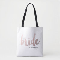 modern elegant clear faux rose gold "bride"