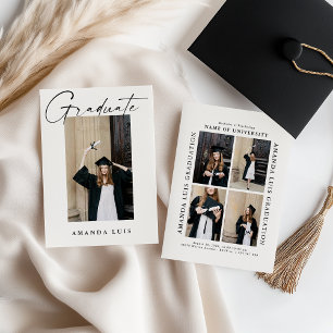 Modern Elegant Collage Graduation Invitation