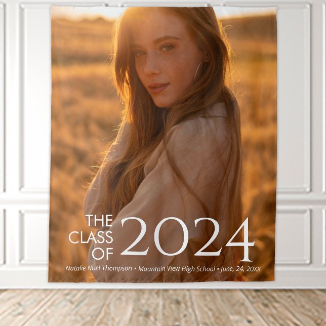 Modern Elegant College Or High School Graduation Tapestry (Creator Uploaded)