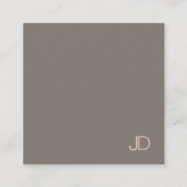 Modern Elegant Colour Harmony Monogram Square Business Card (Front)