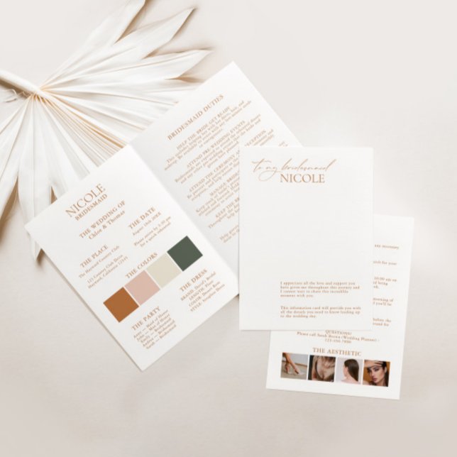 Modern Elegant Colour Palette Bridesmaid Info Card (Creator Uploaded)