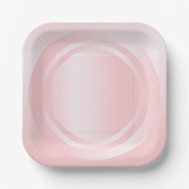 Modern Elegant Colour Pink Rose Gold Trendy Templa Paper Plate (Front)