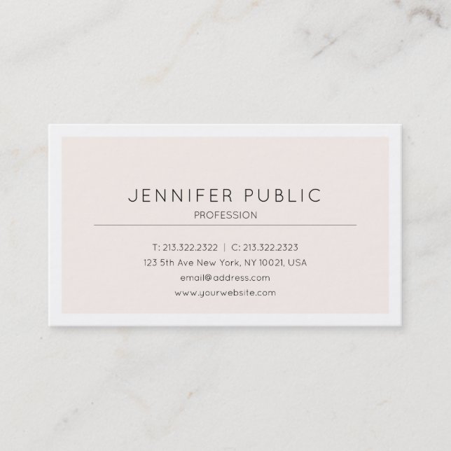 Modern Elegant Colour Simple Design Plain Trendy Business Card (Front)