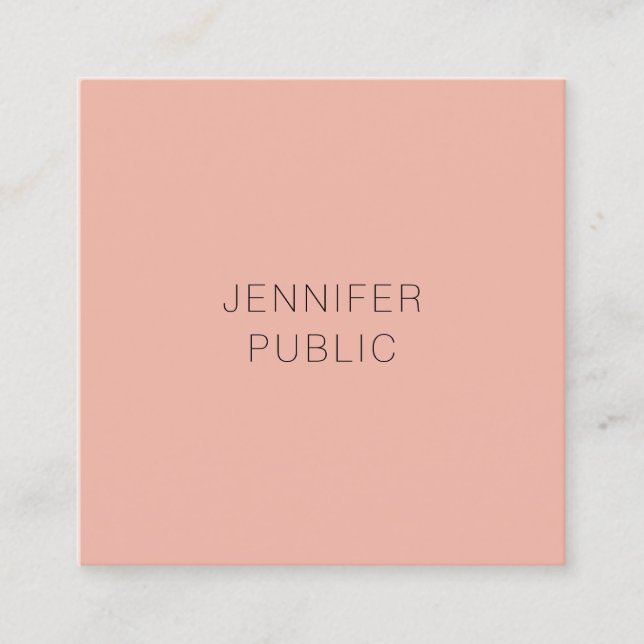 Modern Elegant Colour Simple Template Minimalist Square Business Card (Front)