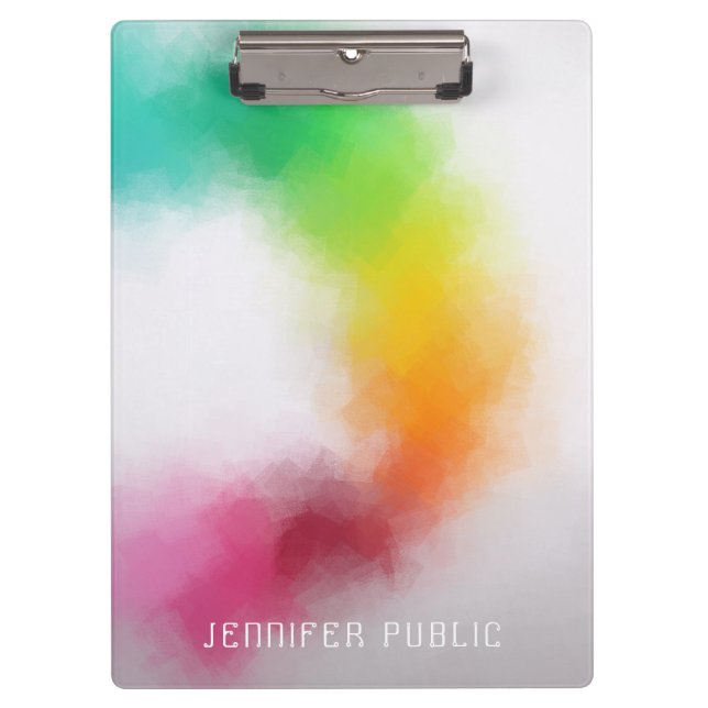 Modern Elegant Colourful Abstract Art Template Clipboard (Front)