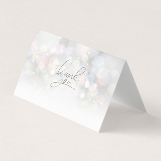 Modern Elegant Colourful   Bokeh Thank You Card (Front)