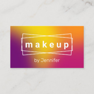 Modern elegant colourful holographic makeup artist business card