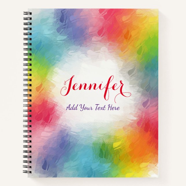 Modern Elegant Colourful Personalized Template Notebook (Front)