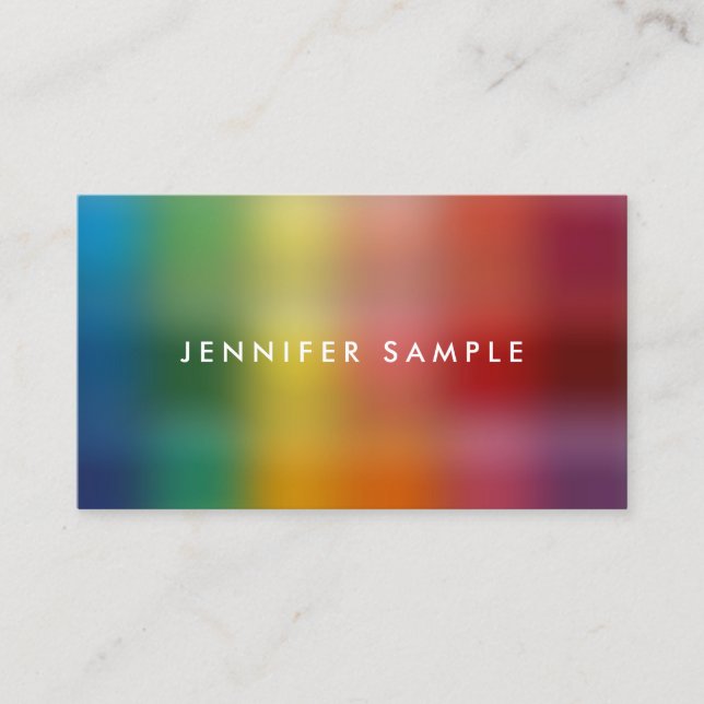Modern Elegant Colourful Simple Template Business Card (Front)