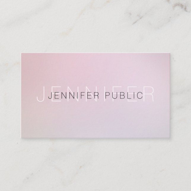 Modern Elegant Colours Plain Creative Chic Design Business Card (Front)
