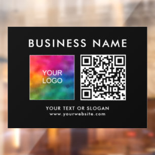 Modern Elegant Company Logo QR Code Trendy Window Cling