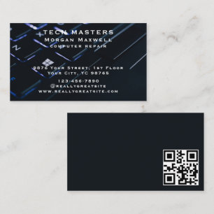Modern Elegant Computer Repair qr code Business Card