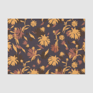 Modern Elegant Coneflowers Yellow Orange Dark Grey Tissue Paper