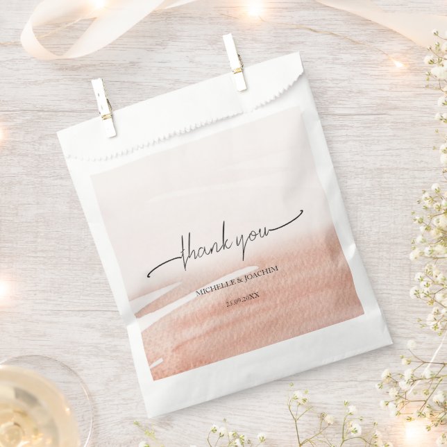 Modern Elegant Coral Earthy Favour Bag (Clipped)