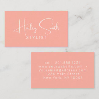 Modern Elegant Coral Professional Business Card