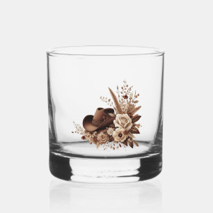 Modern Elegant Country Western- Floral Business C Whiskey Glass