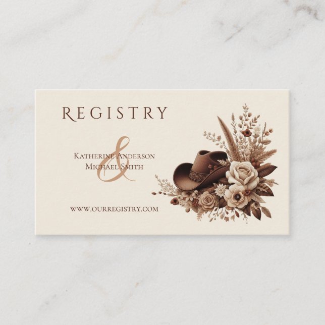 Modern Elegant Country Western- Floral Enclosure Card (Front)