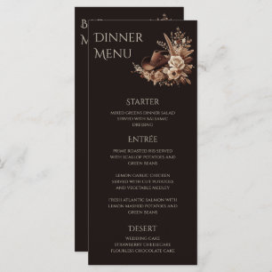 Modern Elegant Country Western- Floral Menu
