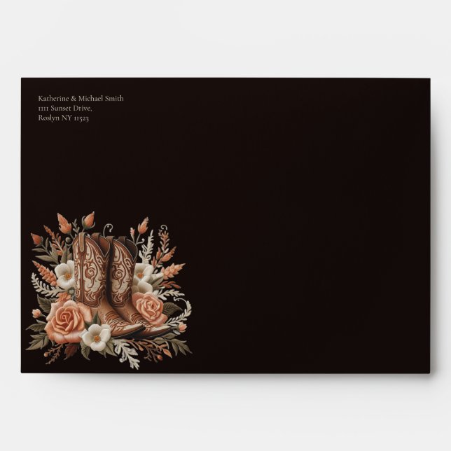 Modern Elegant Country Western- Flowers Envelope (Front)