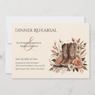 Modern Elegant Country Western- Flowers Invitation