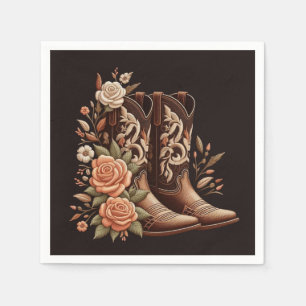 Modern Elegant Country Western- Flowers Napkin