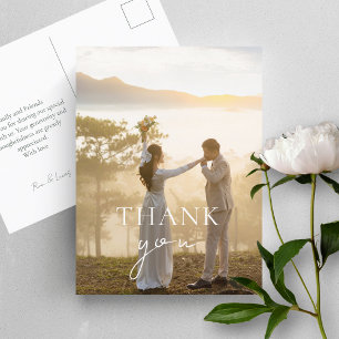 Modern Elegant Couple Photo Thank You Postcard
