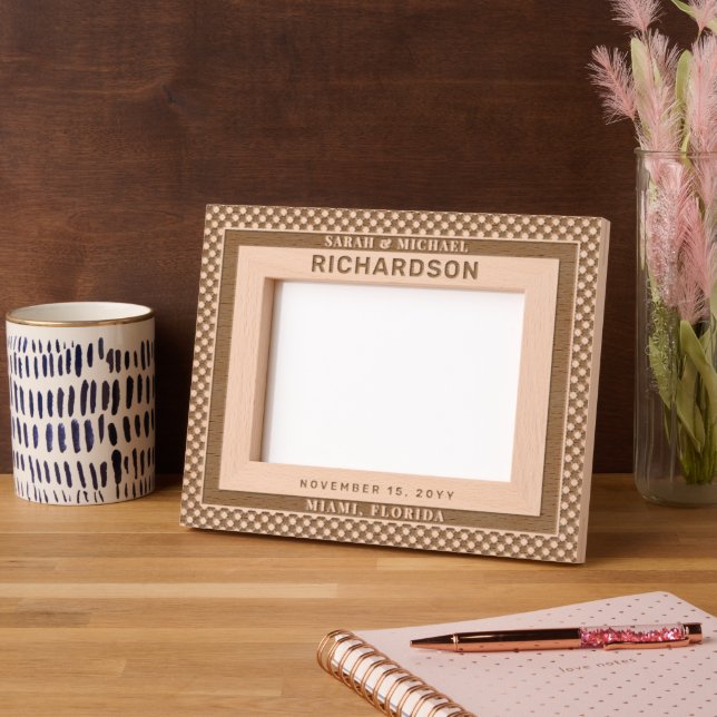 Modern Elegant Couple Wedding Personalized Gifts  Etched Frames (Left)