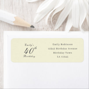 Modern Elegant Cream 40th Birthday Party Address