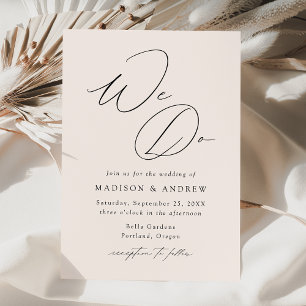 Modern Elegant Cream We Do Wedding Invitation