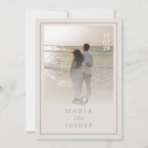 Modern Elegant Cream Wedding Invitation editable