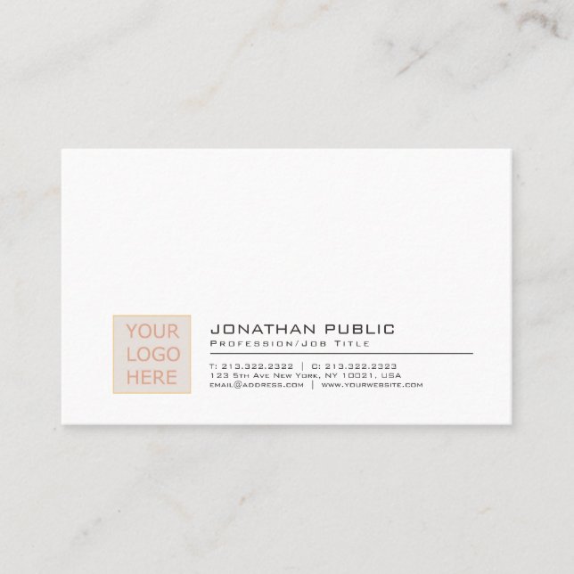 Modern Elegant Creative Professional Simple Plain Business Card (Front)