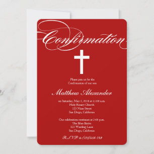 Modern Elegant Cross Confirmation Invitation